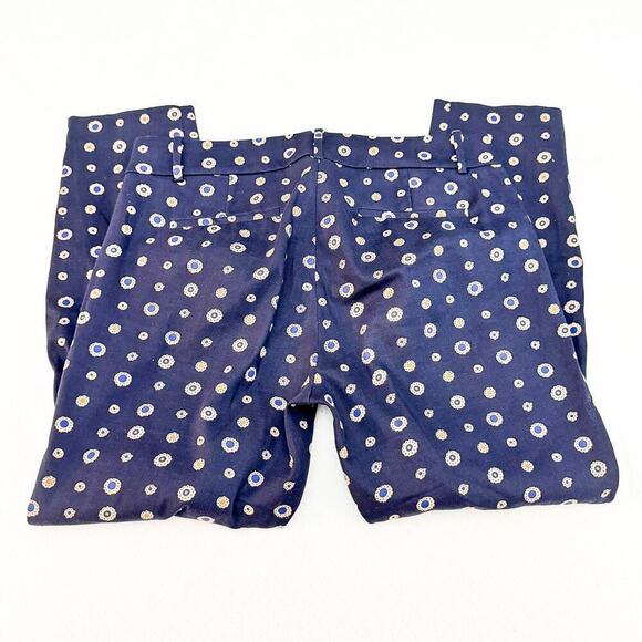 J. Crew Minnie Flower Printed Slacks Navy Pants Size 6 - Picture 5 of 8